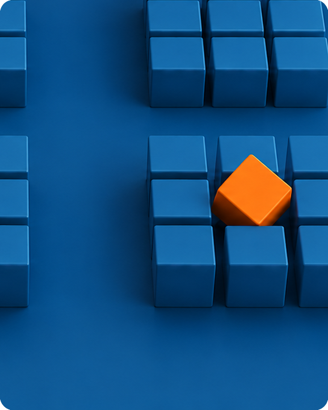 Image of cubes with one standing out from the others